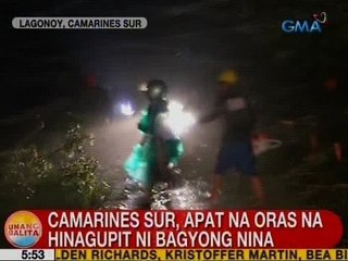 UB: Camarines Sur, 4 na oras na hinagupit ni Bagyong Nina