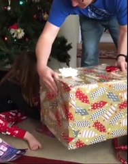 Une petite fille reçoit un merveilleux cadeau de Noël