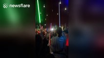 Star Wars fans pay tribute to Carrie Fisher in lightsaber vigil