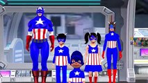Finger Family Rhymes Captain America Cartoon 3D Animation | Finger Family Nursery Rhymes for Babies