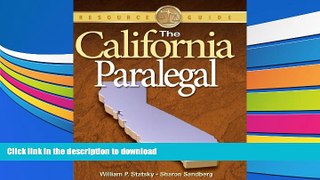 READ book  The California Paralegal (Paralegal Reference Materials) William P. Statsky FREE BOOK