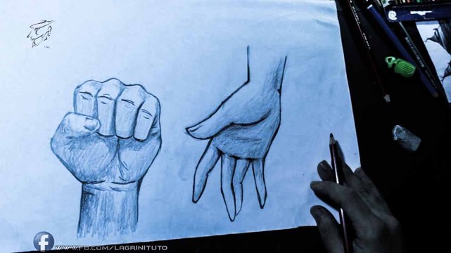 How to draw a Hand step by step تعلم رسم اليد بقلم الرصاص