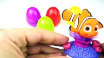 LEARN COLORS FOR KIDS / PLAY DOH SURPRISE EGGS: Mickey, Nemo, Dory, Baymax, Spiderman, McQueen