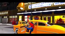 Spider-man with his Hudson Disney Cars and Spiderman Nursery Rhymes Songs for Children