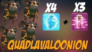 NEW Haste & Freeze Spell Combo | TH10 Quad Lavaloonion Attack Strategy | Clash of Clans