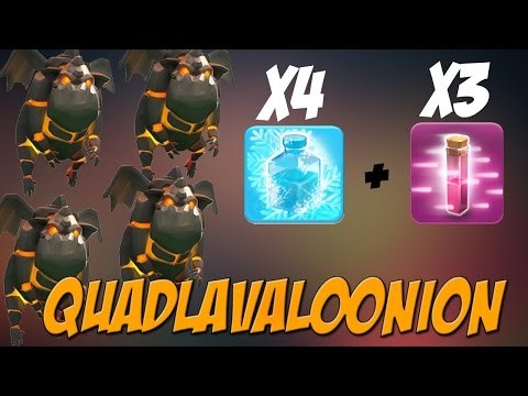 NEW Haste & Freeze Spell Combo | TH10 Quad Lavaloonion Attack Strategy | Clash of Clans