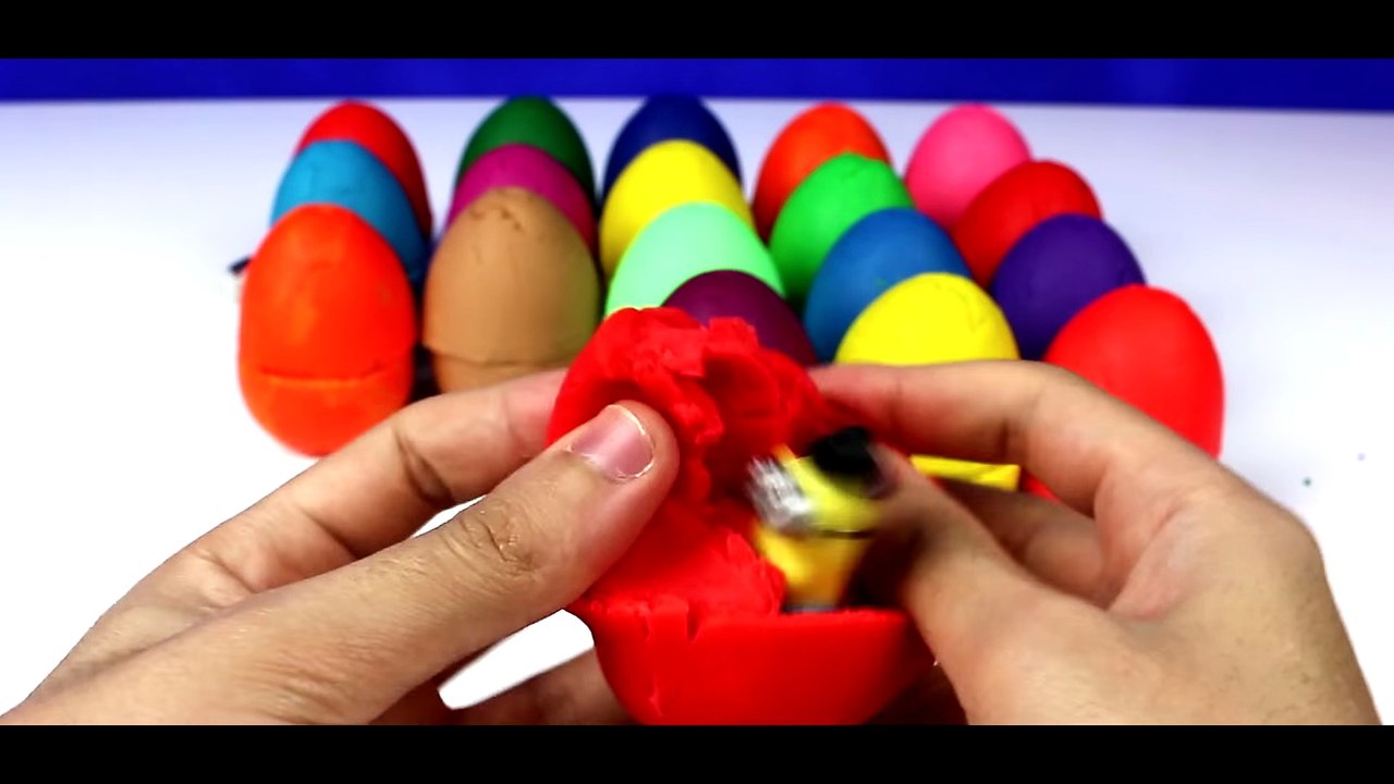 LEARN COLOURS FOR KIDS ! Play Doh Surprise Eggs Opening Disney Pixar Cars Toy Story Peppa Pig