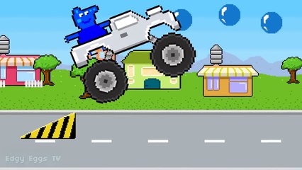 SuperHero PIXEL Surprise Eggs For Kids - Rainbow Colors Peppa Pig Ride On Monster Trucks