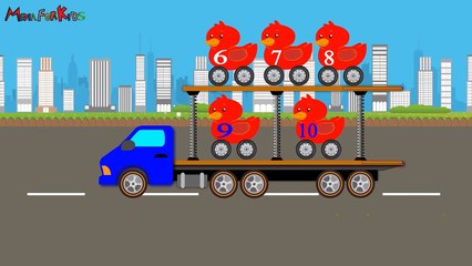 Download Video: Big Tow Truck   Counting Rubber Duck Monster Trucks   Learning Numbers for Kids