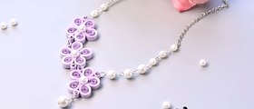 Vidéo 86(P) Comment faire un collier en papier quilling avec perles en verre nacré