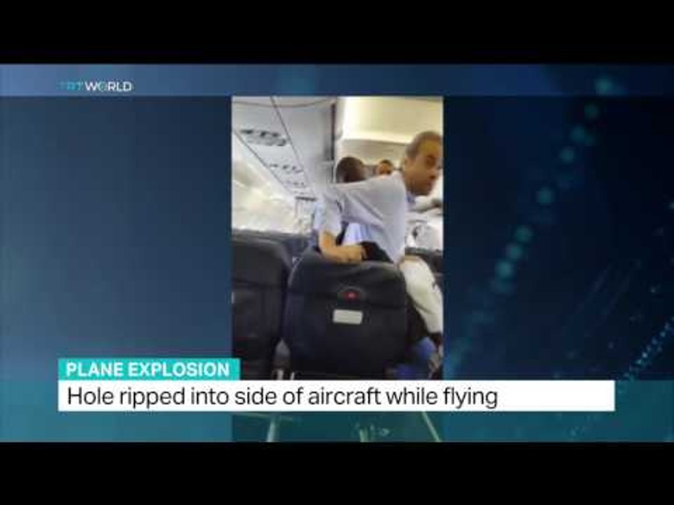 Footage shows Somali plane after explosion ripped hole into the side of aircraft while it was flying