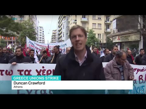 Unions strike against government pension cuts in Greece, Duncan Crawford reports from Athens