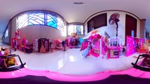 360 Video - BARBIE and KEN Dolls Beach Cruiser Vehicle Tour to Dollhouses-OgFEP22TVb4