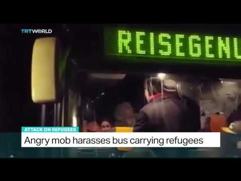 Angry mob harasses bus carrying refugees in Germany