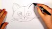 How To Draw A Cute Kitten Face - Tabby Cat Face Drawing Art for Kids   CC