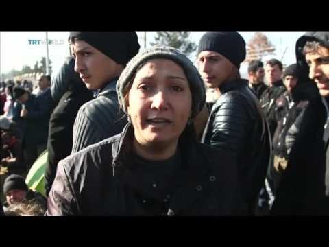 Refugees block railway at Macedonian border, Ali Mustafa reports