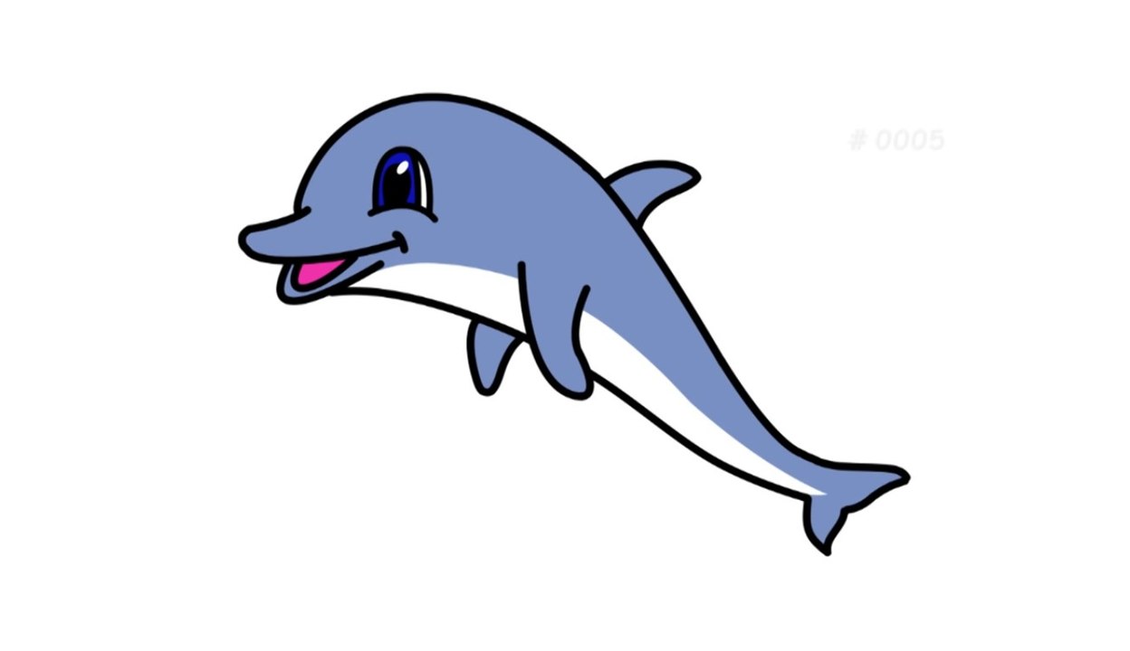 How to Draw a Cartoon Dolphin Step By Step For Kids