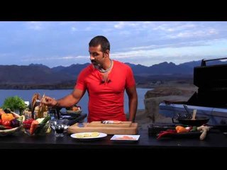 كرات ارز بالسلمون والصلصه الحمراء - ستيك سلمون بالخضار  | شبكة وصنارة حلقة كاملة