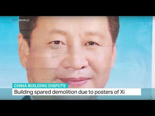 Building in China spared demolition due to posters of Xi