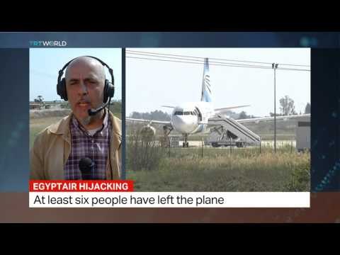 Reporter Charlie Lambus in Cyprus giving latest details on EgyptAir hijacking
