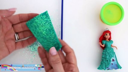 Play Doh Dresses Disney Princesses Elsa Anna Rapunzel Belle Ariel Cinderella Rainbow Mermaids