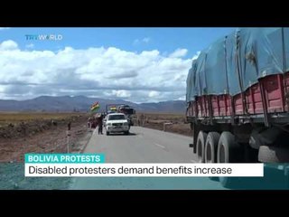 Disabled protesters in Bolivia demand benefits increase