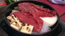 Sukiyaki - beef dip Japanese raw egg makes Uranus salivate because cravings