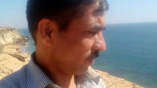 Seeing the Arabian sea at the top of singhar at Gwadar seaport Balochistan