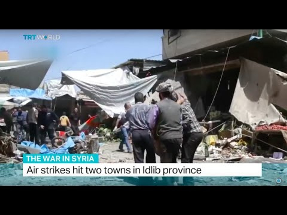 Air strikes hit two towns in Syria's Idlib province, Dominic Valitis reports