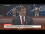 Turkish PM Davutoglu addresses European Council