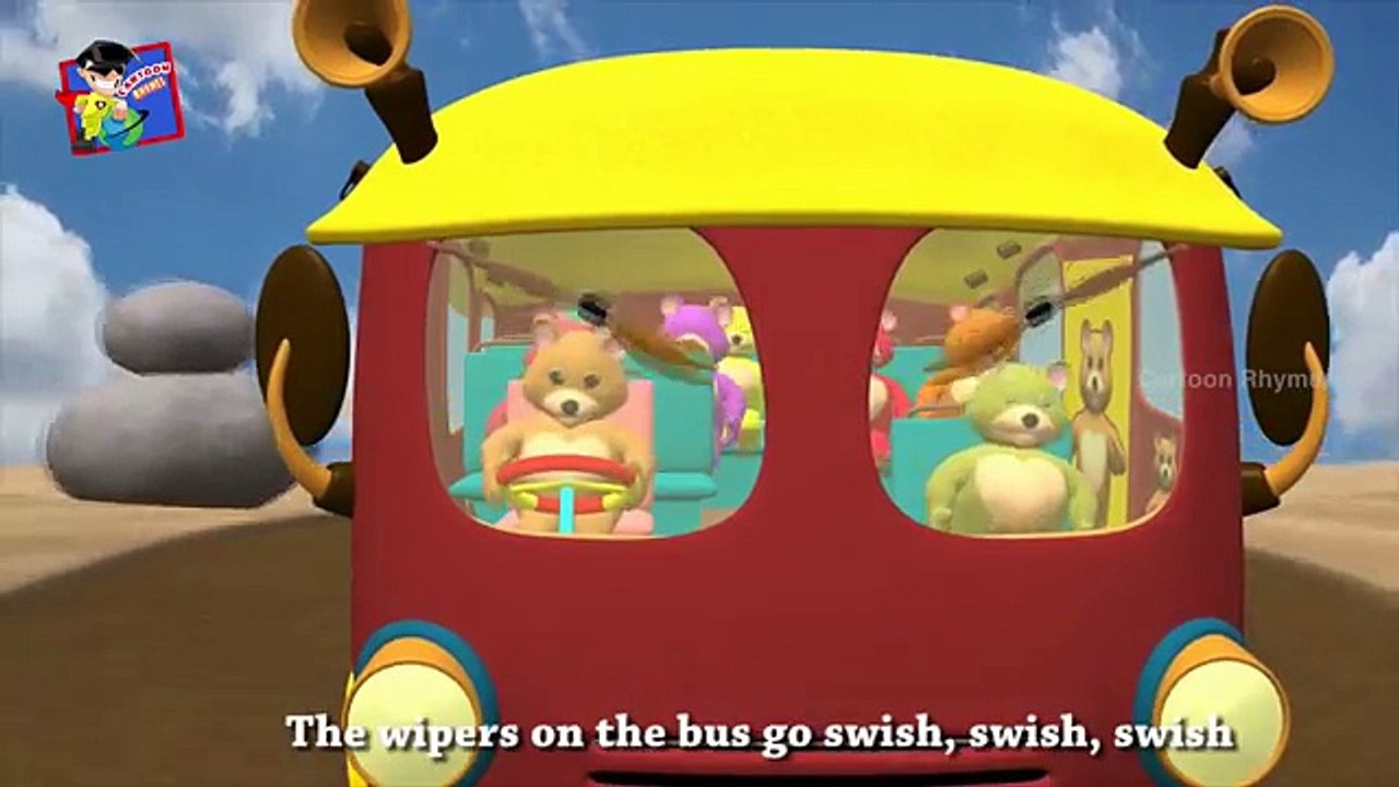 Wheels on the Bus go Round and Round || Teddy Bear Cartoon || 3D Animation Rhymes