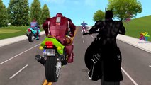 Ironman Hulk Captain America Cartoons For Children Bike Racing Videos Spiderman Batman