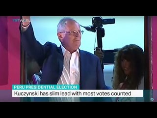 Kuczynski has slim lead in Peru with most votes counted, Giles Gibson reports