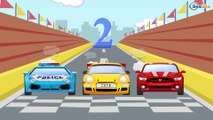Cop Car Cartoon - The Police Car with Racing Car - Race | Video for children Episode 53