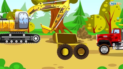 Excavadora Para Niños - Dibujos animados de Coches - Carros infantiles - La zona de construcción