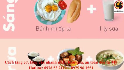 Thực đơn tăng cân chỉ trong 3 ngày dành cho người gầy