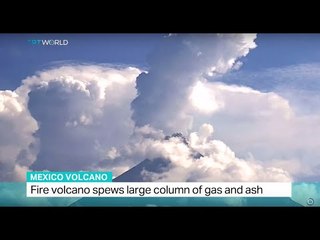 Fire volcano in Mexico spews large column of as and ash