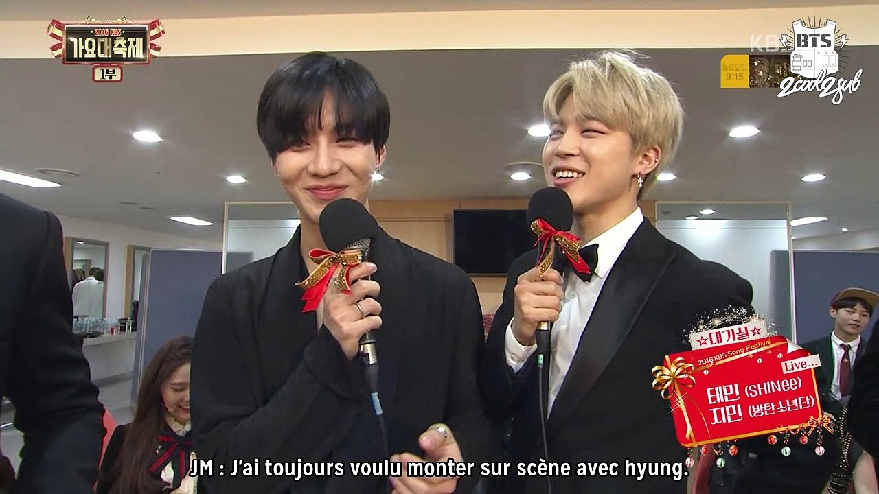 [CUT] 161229 Jimin & Taemin @ KBS Song Festival 2016 Backstage (VOSTFR)