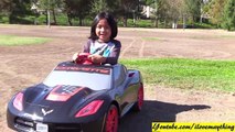 Fisher-Price Power Wheels Ride-On Car. 6 Volts Corvette Stingray C7 Drive   Trampoline J