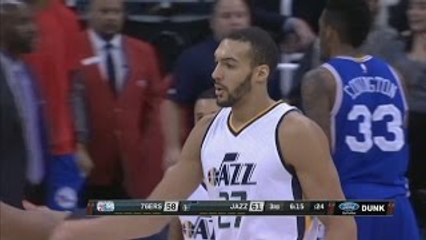 Rudy Gobert Posterizes Jahlil Okafor | Sixers vs Jazz | December 29, 2016 | 2016-17 NBA
