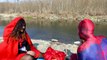 Spiderman & Pocahontas Vs Real Hulk! Spiderman becomes a Monkey! Superheroes fun in Real Life