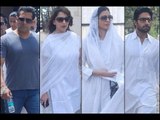 Salman Khan, Boney Kapoor, Abhishek Bachchan and Madhuri Dixit at Mona Kapoor's funeral