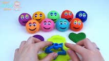 Play & Learn Colours with Playdough Smiley Face Shapes Modelling Clay Fun and Creative for Kids