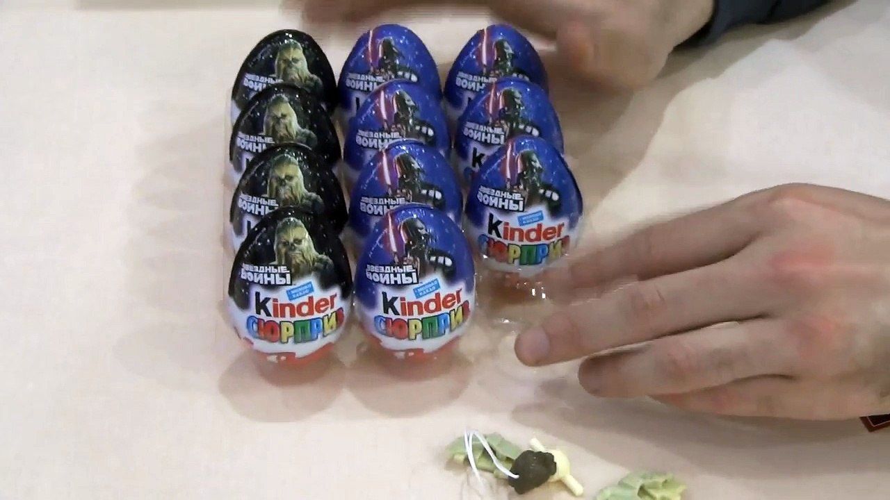 12 Surprise Eggs Kinder Surprise Star Wars unboxing - 2016 Kinder Surprise Eggs Unboxing