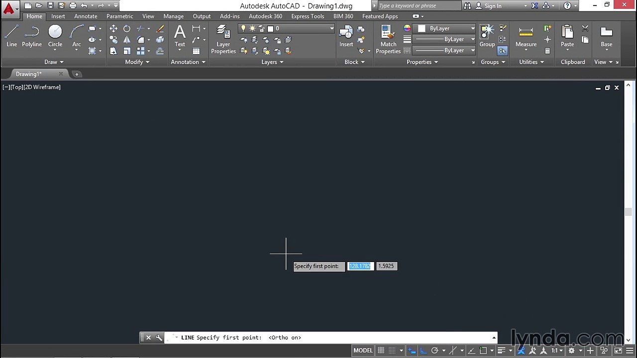 43 Using polar tracking (AutoCAD 2016 Essential Training)