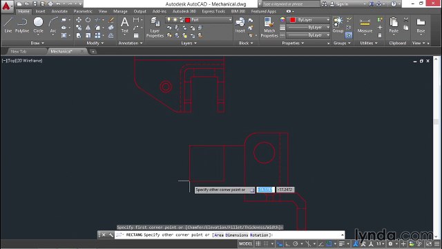 47 Using the From command (AutoCAD 2016 Essential Training)