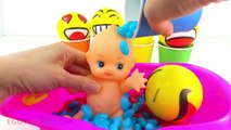 Fun Play & Learn Colors Baby Doll Bath Smiley Face Balls Candy Cups Pretend Play Kung Fu Panda