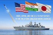 Military Weapon India and US & Japan Malabar Joint Naval Exercises, Near South China Sea.