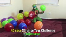 TOYS SURPRISE Giant Balloons Pop Challenge Ninja Turtle kids Video Ryan ToysReview