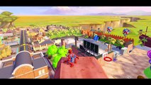 Spiderman saves Frozen Anna and Lightning McQueen from jail! Water slides Playtime Kids video